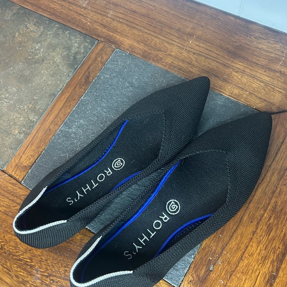 Rothy's Shoes - Rothy's Black Flats with Blue Trim